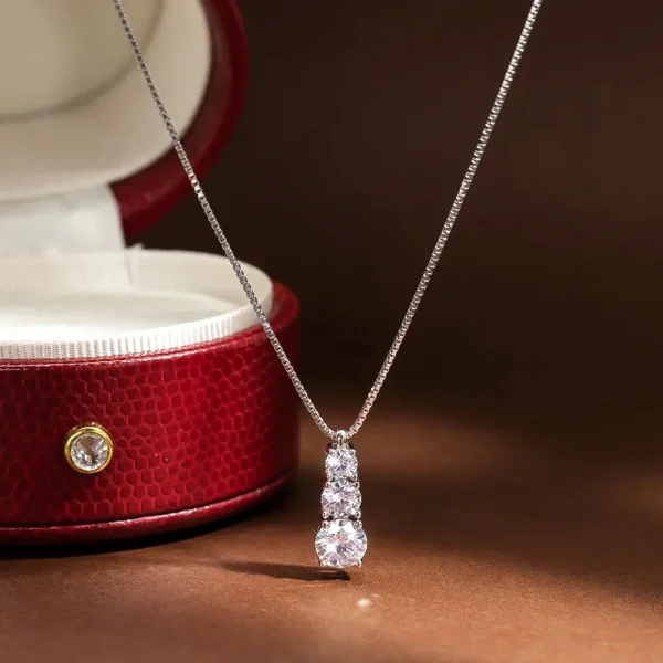 Moissanite Necklace Moissanite Diamond Pendant GRA Certified