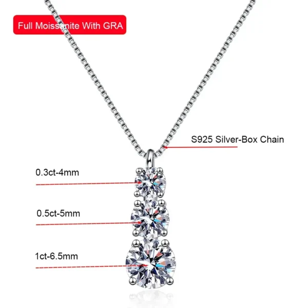 Moissanite Necklace Moissanite Diamond Pendant GRA Certified