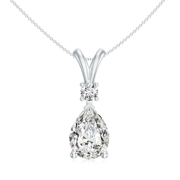 White Moissanite diamond locket pendant Pear Shape (1)