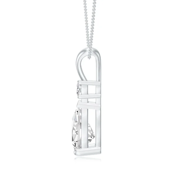 White Moissanite diamond locket pendant Pear Shape (2)