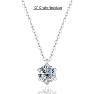 Classic Design Moissanite Diamond Chain Pendant 925 Silver