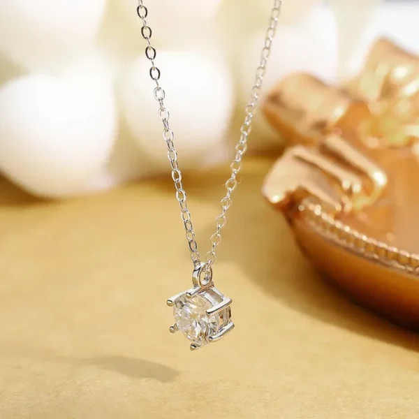 Moissanite Necklace Pendant for Ladies - GRA Moissanite Diamond (11)