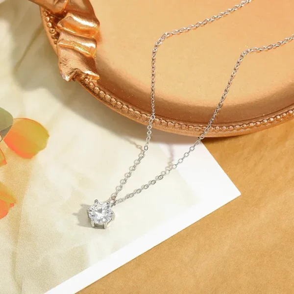 Moissanite Necklace Pendant for Ladies - GRA Moissanite Diamond (4)