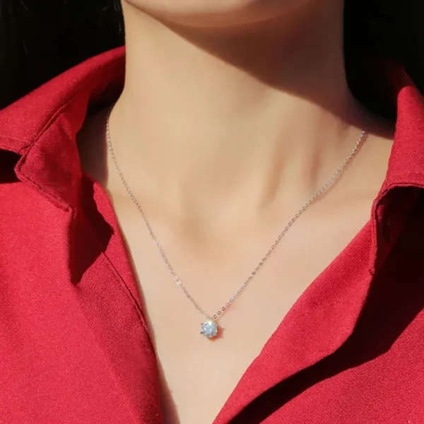 Moissanite Necklace Pendant for Ladies - GRA Moissanite Diamond (7)