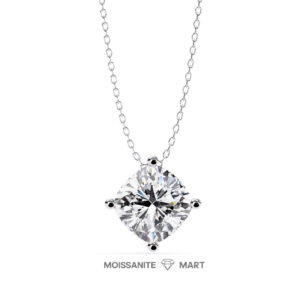 Luminous Spark Moissanite Cushion Pendant