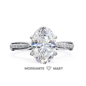 Dazzling Aurora Moissanite Ring in Pure Silver