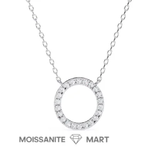 Regal Shine Moissanite Halo Pendant