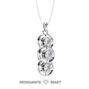 Triplet Glow Round Moissanite Diamond Pendant