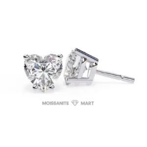 Heart Cluster Moissanite Diamond Earrings