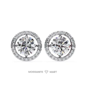 Luxe Diva Round Moissanite Earrings