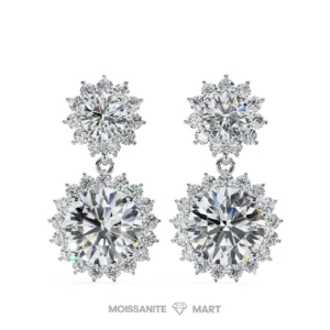 Glam Goddess Moissanite Solitaire Earrings