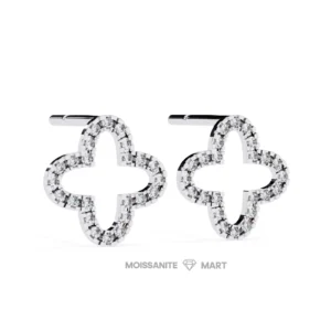 Halo Cluster Moissanite Diamond Earrings