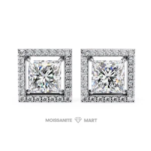 Princess Cut Moissanite Solitaire Earrings
