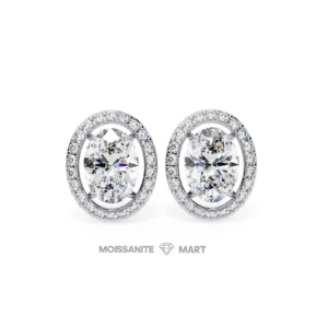 Oval Moissanite Solitaire Earrings