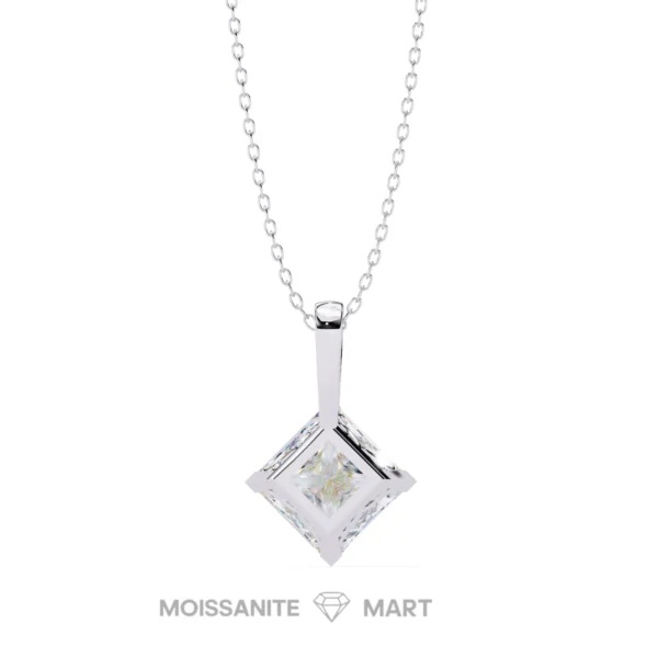 Moissanite Diamond Pendant Necklace for women in 925 silver (12)