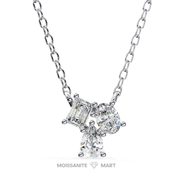 Moissanite Diamond Pendant Necklace for women in 925 silver (13)