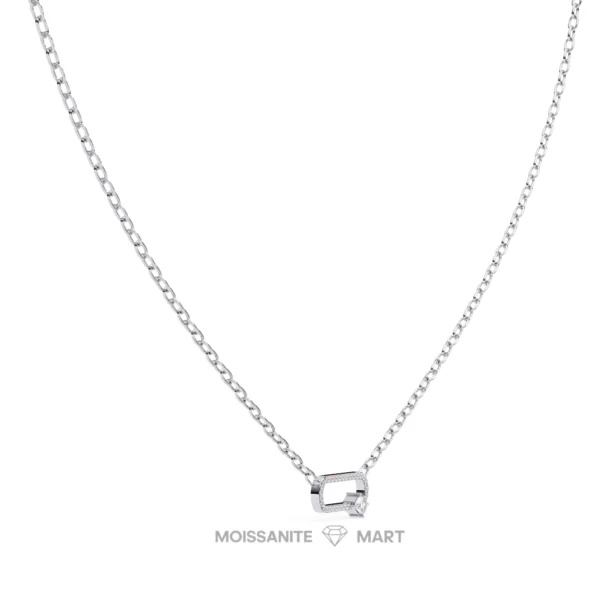 Moissanite Diamond Pendant Necklace for women in 925 silver (18)