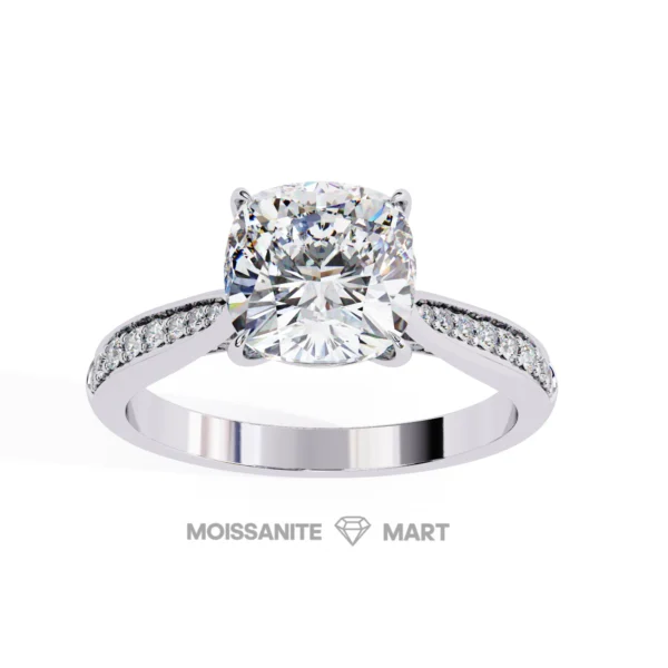 Moissanite Rings Women Cushion cut diamond rings (1)