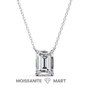 Emerald Cut Moissanite Pendant