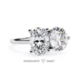 Oval + Round Moissanite Ring in real silver 925 (1)