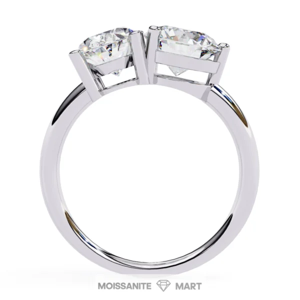 Oval + Round Moissanite Ring in real silver 925 (2)