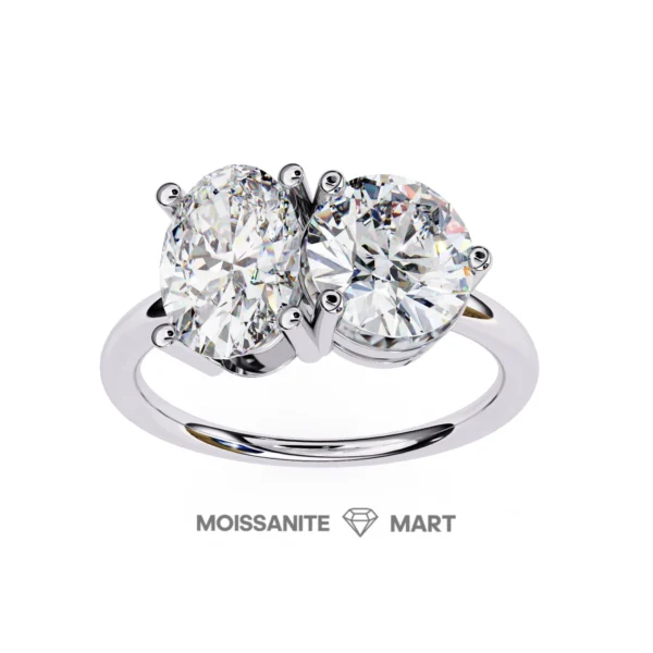 Oval + Round Moissanite Ring in real silver 925 (4)