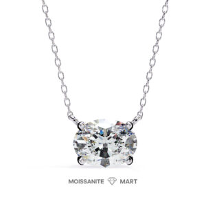 Luminous Spark Moissanite Oval Pendant