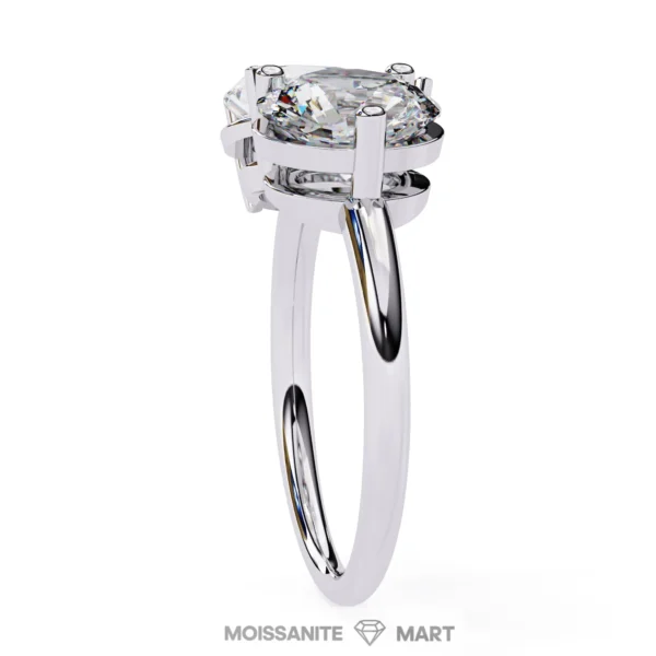 Pear + Round Moissanite Diamond Ring (2)