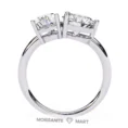 Pear + Round Moissanite Diamond Ring (3)