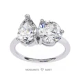 Pear + Round Moissanite Diamond Ring (4)