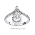 Pear Shape Moissanite Diamond Ring Crown (1)