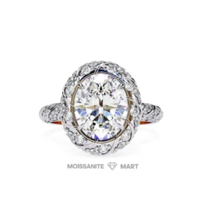 Luxury Moissanite Diamond Ring in Pure Silver