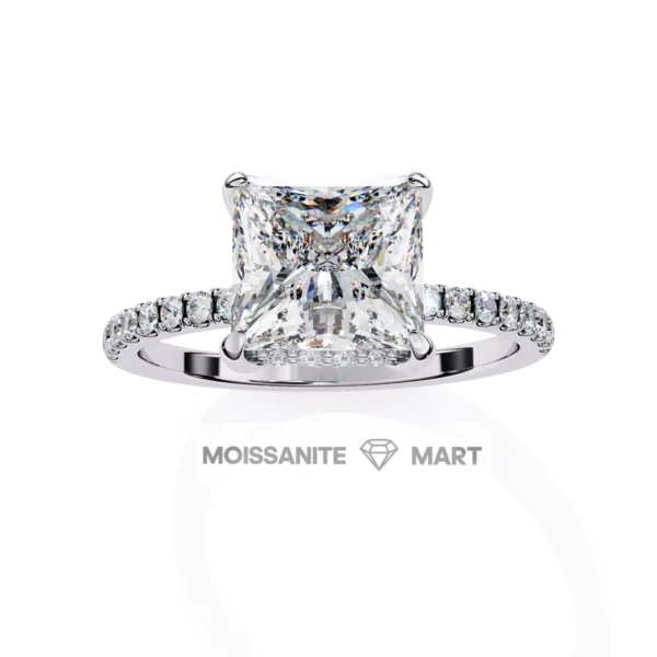 Princess cut Moissanit Stone Ring 925 silver (2)