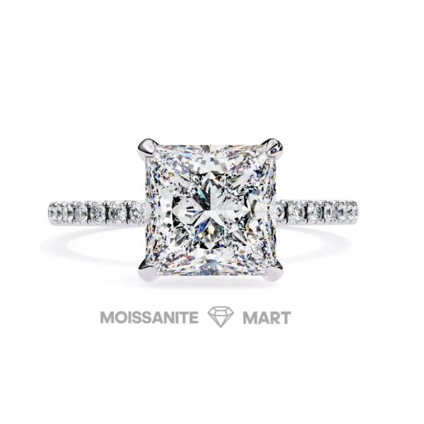 Princess cut Moissanit Stone Ring 925 silver (4)
