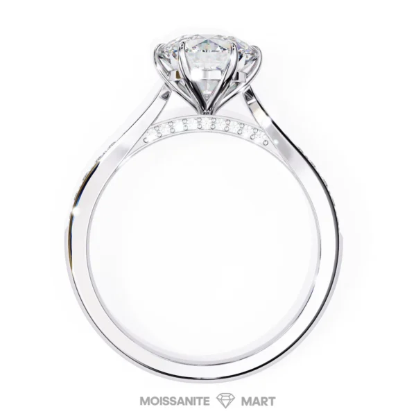 Round Moissanite Ring 925 Silver Premium Quality (2)