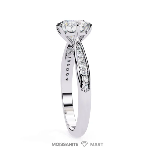 Round Moissanite Ring 925 Silver Premium Quality (3)