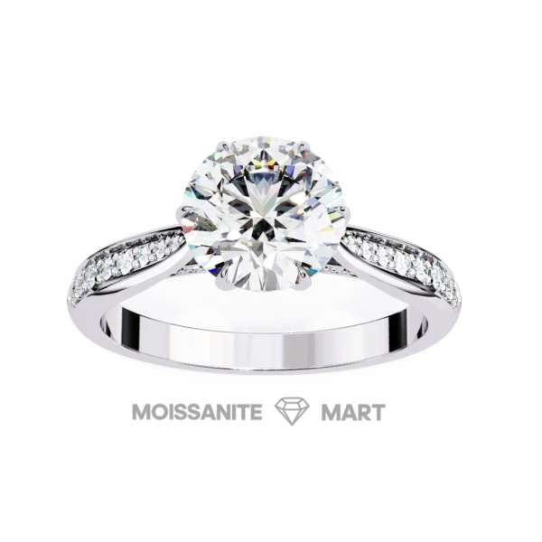 Round Moissanite Ring 925 Silver Premium Quality (4)