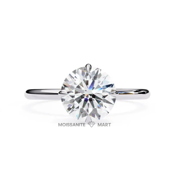 Round Moissanite Stone Ring simple and elegant stone (1)