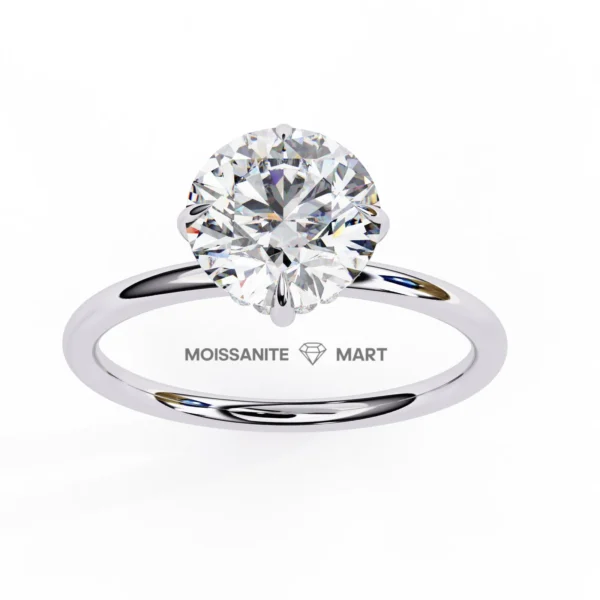 Round Moissanite Stone Ring simple and elegant stone (2)