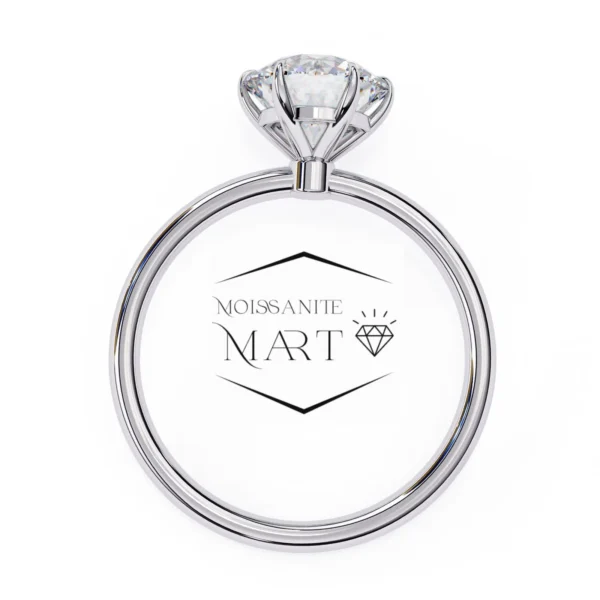 Round Moissanite Stone Ring simple and elegant stone (3)