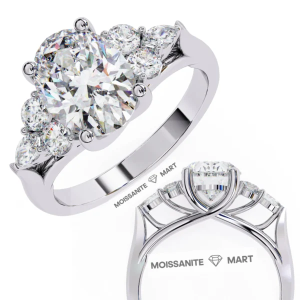 Royal Moissanite Diamond Ring in pure italian silver 925 (1)
