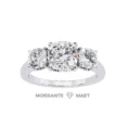 Triplet moissanite diamond ring for women (1)