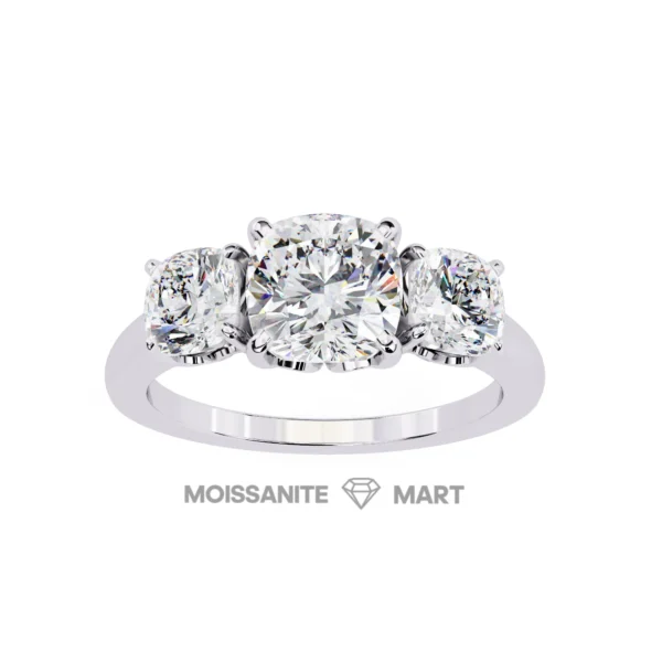 Triplet moissanite diamond ring for women (1)