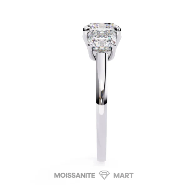 Triplet moissanite diamond ring for women (2)