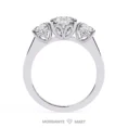 Triplet moissanite diamond ring for women (3)