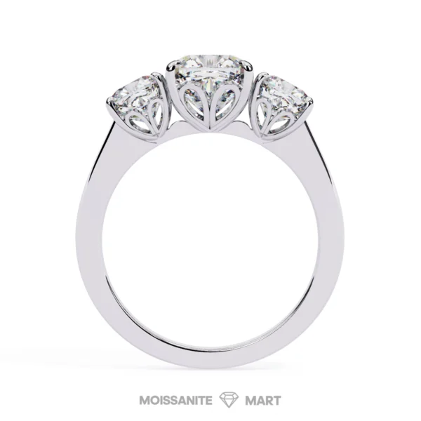 Triplet moissanite diamond ring for women (3)