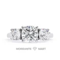 Triplet moissanite diamond ring for women (4)