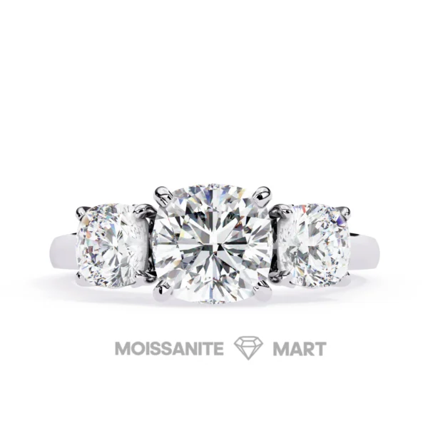Triplet moissanite diamond ring for women (4)