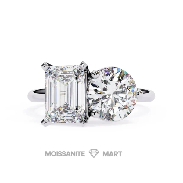 Two different shapes moissanit ring for women italian silver (2)
