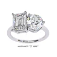 Two different shapes moissanit ring for women italian silver (5)